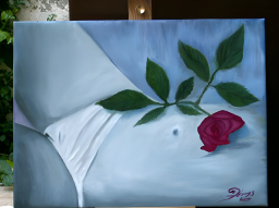 Το τριαντάφυλλο, ελαιογραφία 30x40cm